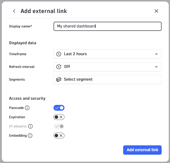 "Add external link"