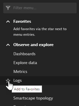 Add menu item to Favorites
