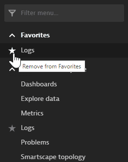 Remove menu item from Favorites
