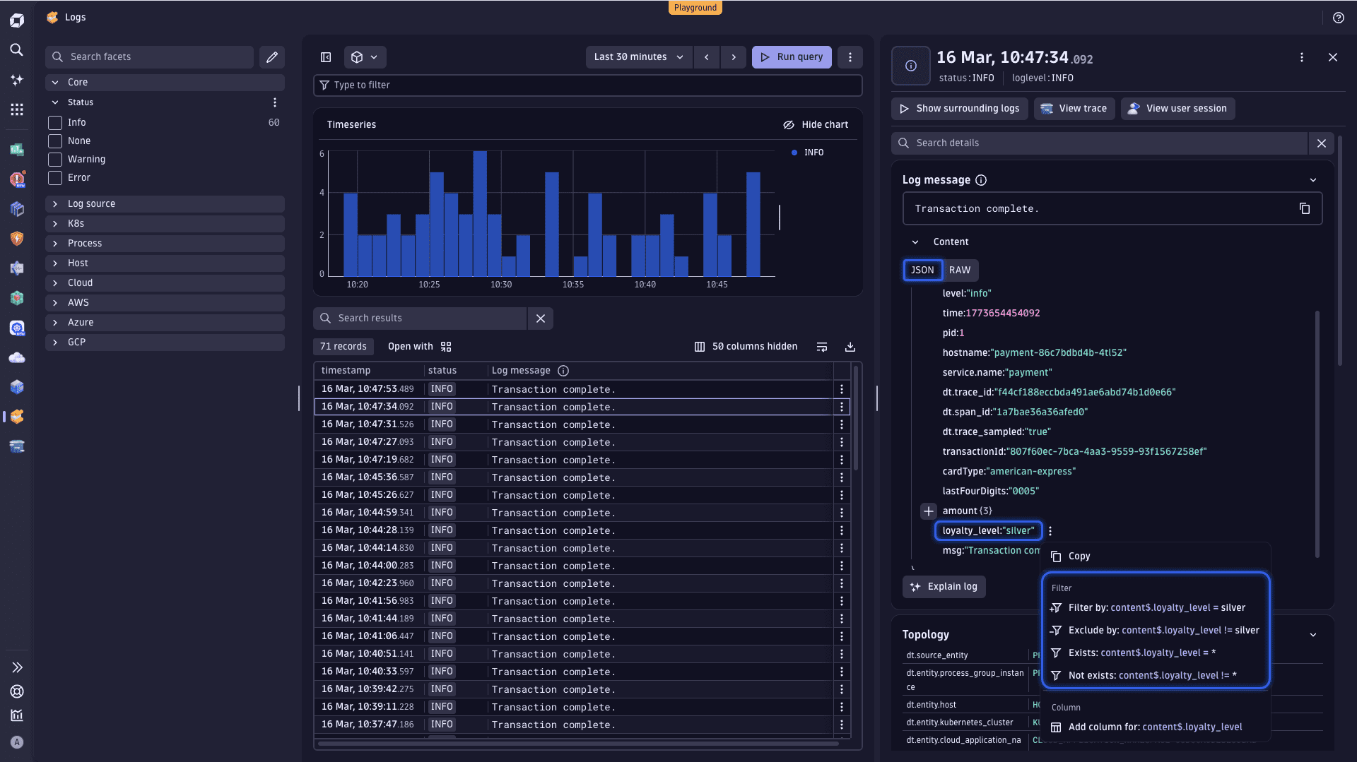 Available filter options for nested JSON attributes