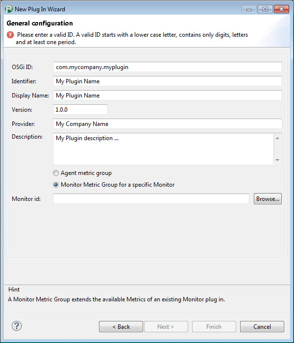 General Configuration - Metric Group