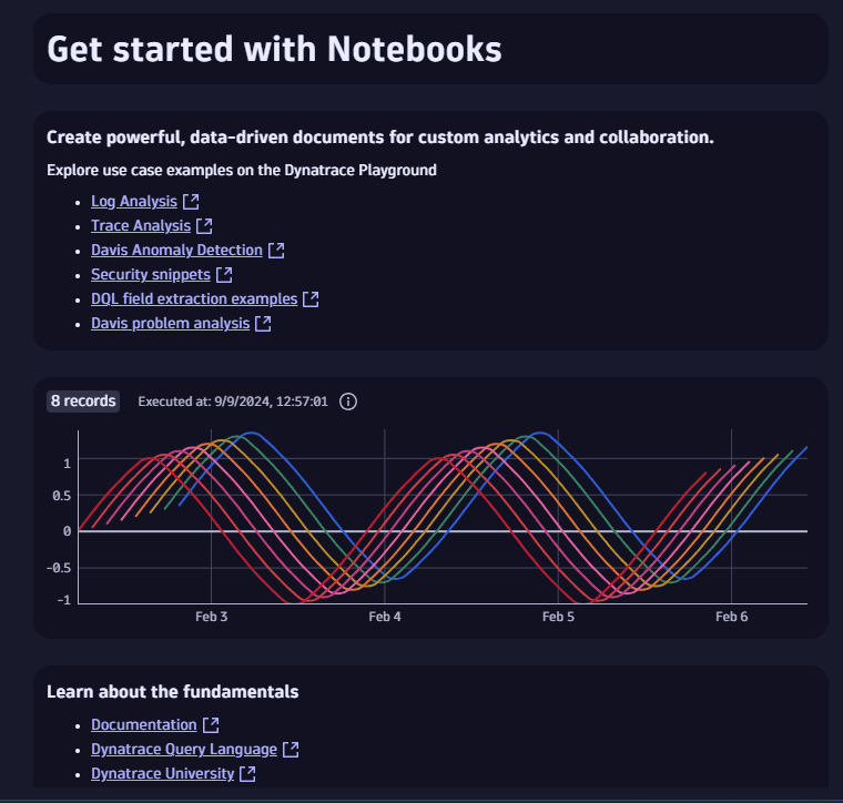 Ready-made notebook example: Get started with Notebooks