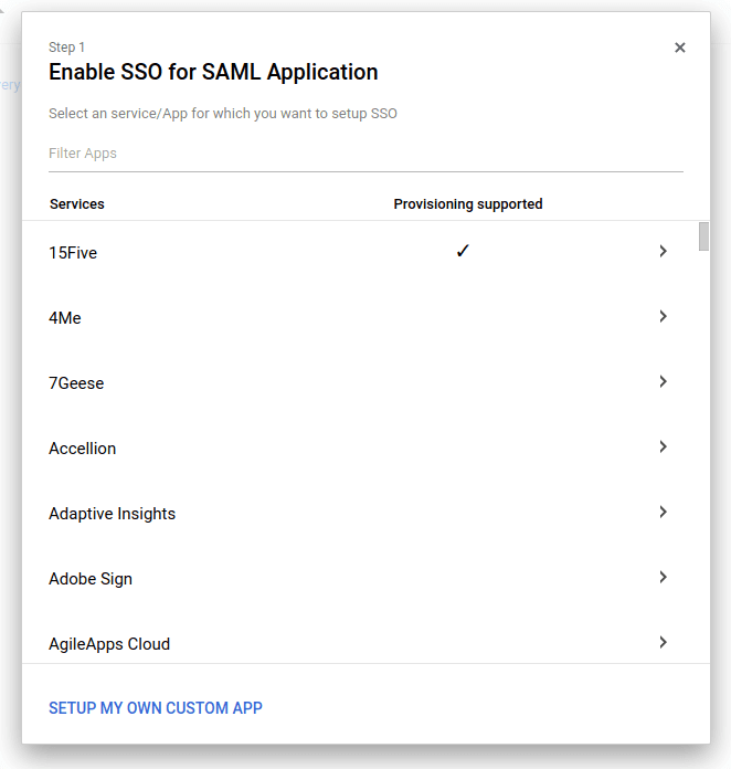 GSuite: Enable SSO for SAML Application