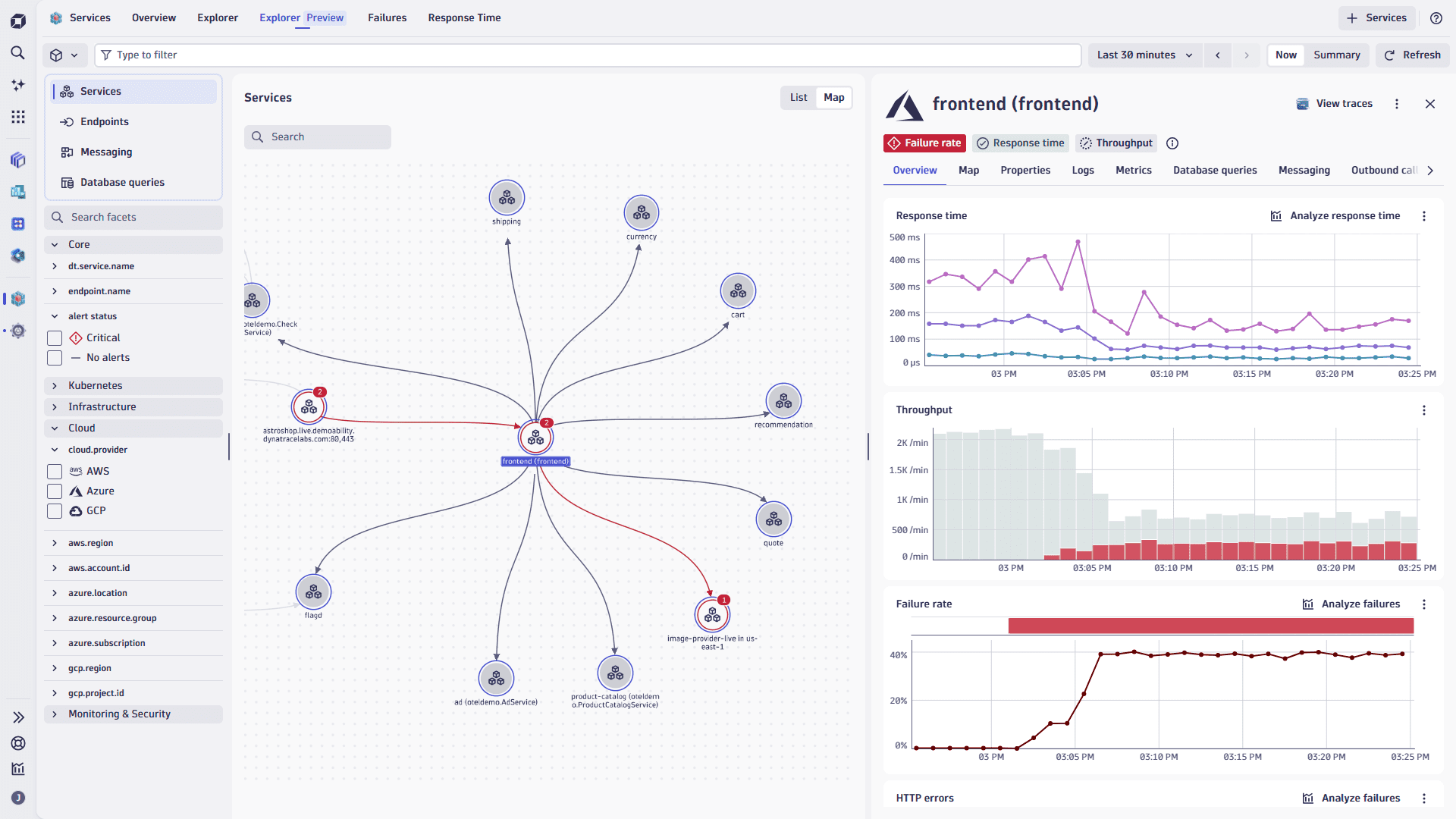 Services - Explorer Preview - failure rate overview