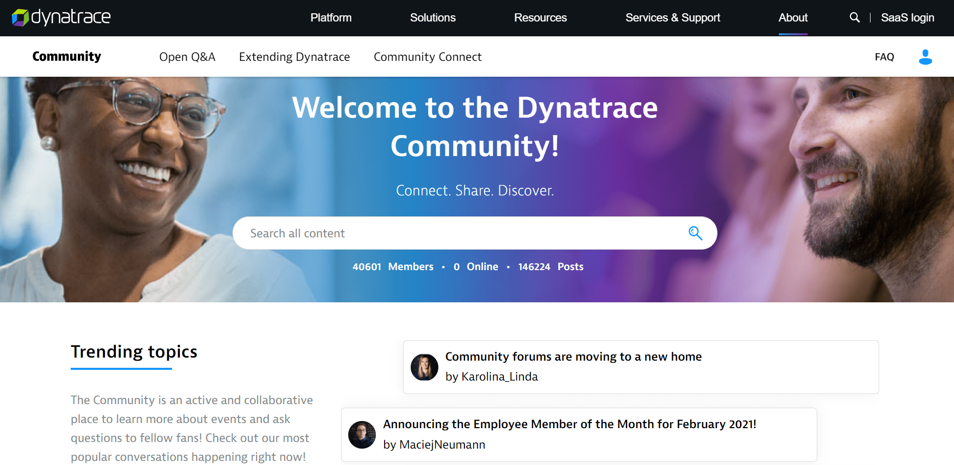 Community home page