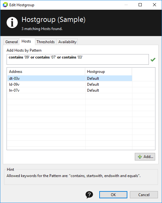 Host pattern