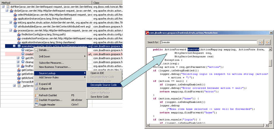 Using the Decompile Source Code command