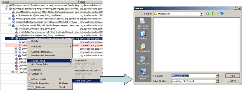 Using the Save Byte Code command