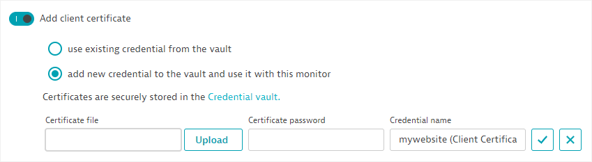 Upload a certificate via an HTTP monitor