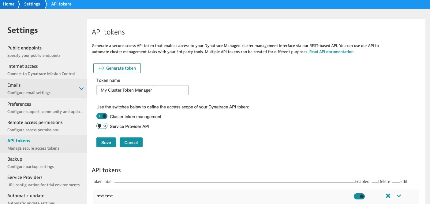 Cluster API tokens