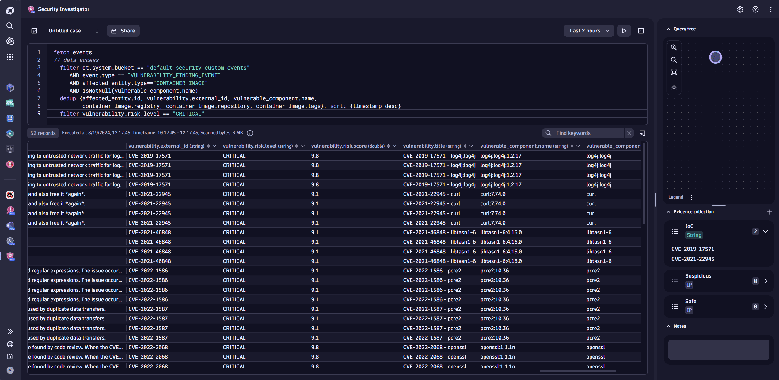 analyze with Security Investigator