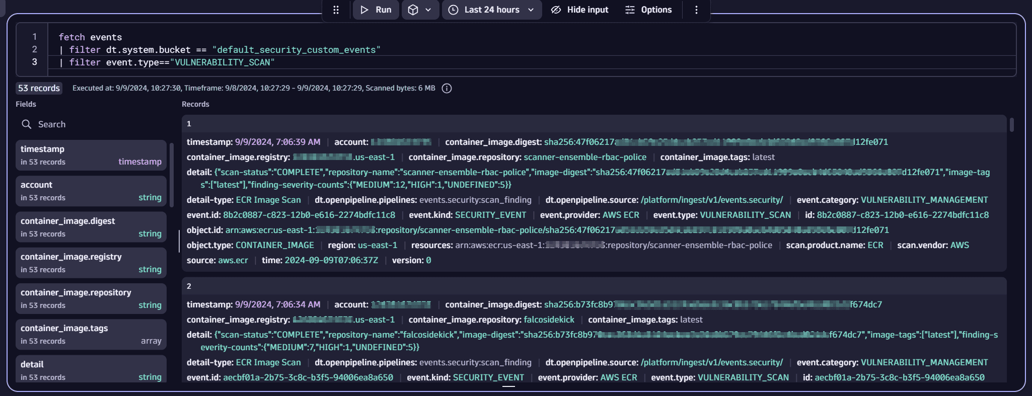 query scan events 