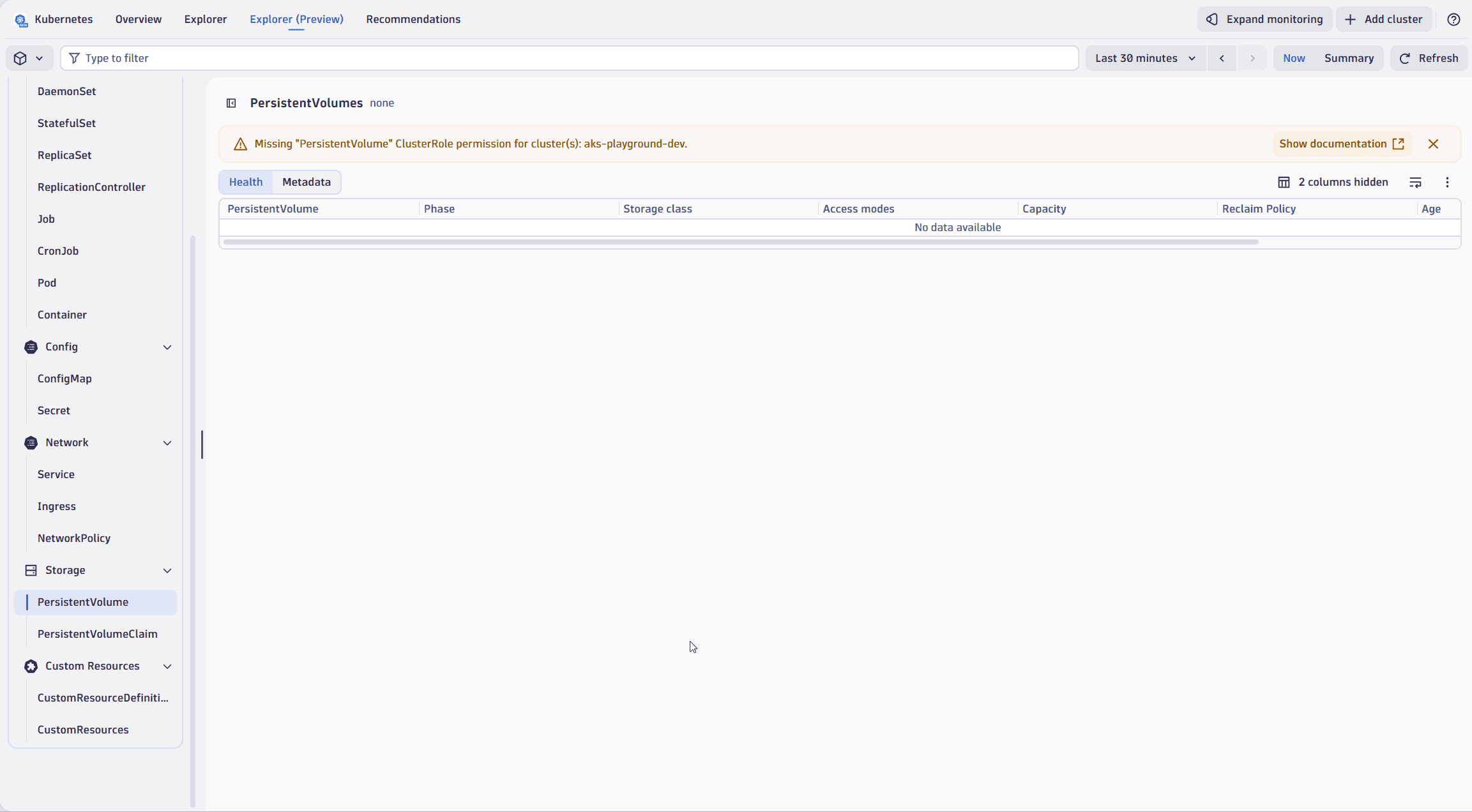 How can I fix missing ClusterRole permissions?