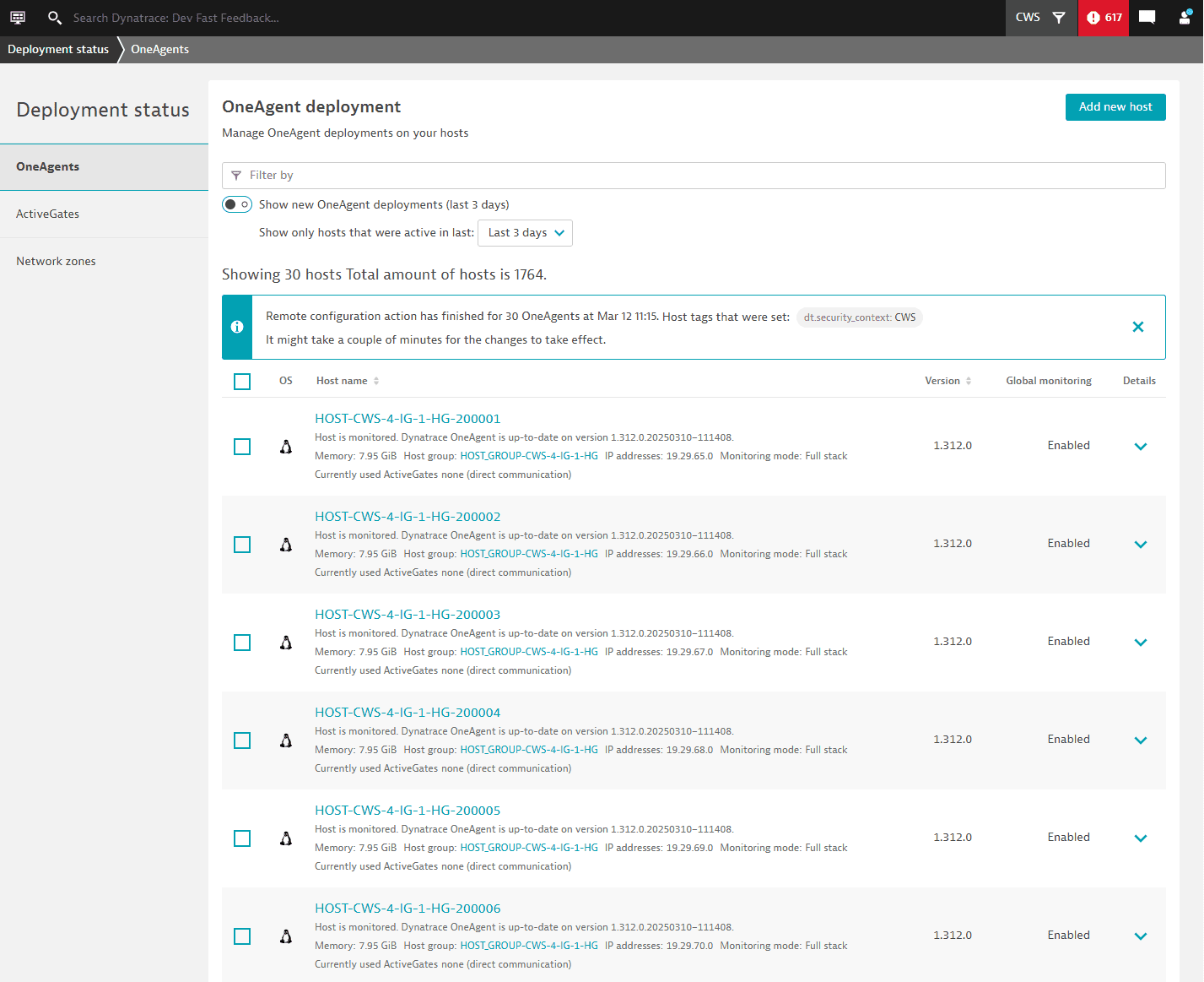 Example 2: Auto-tagging based on process name, host name, service name, or metadata - response message