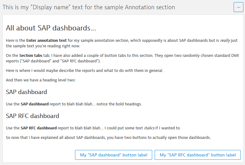 sample annotation section output