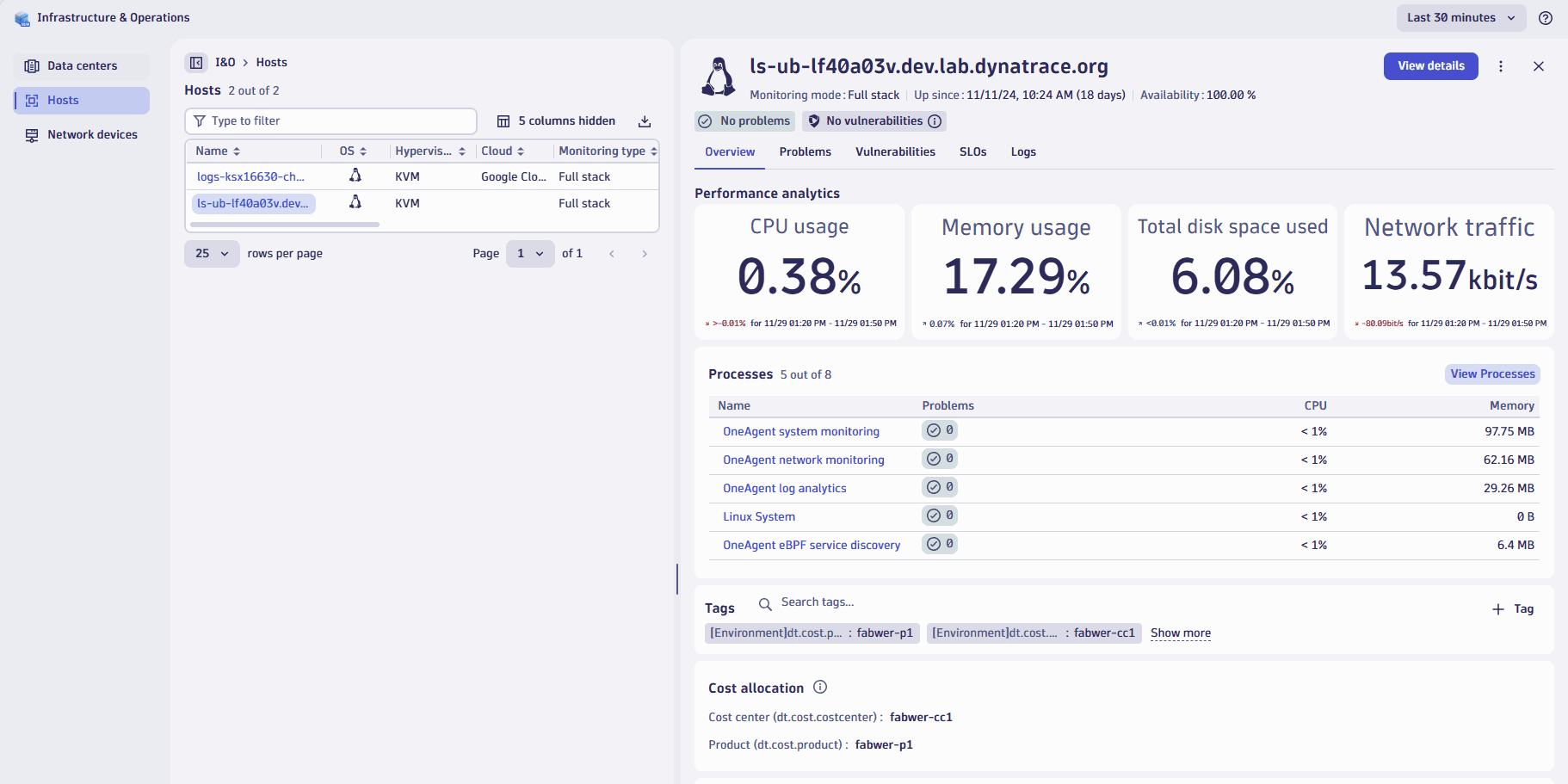 Infrastructure & Operations app - Host