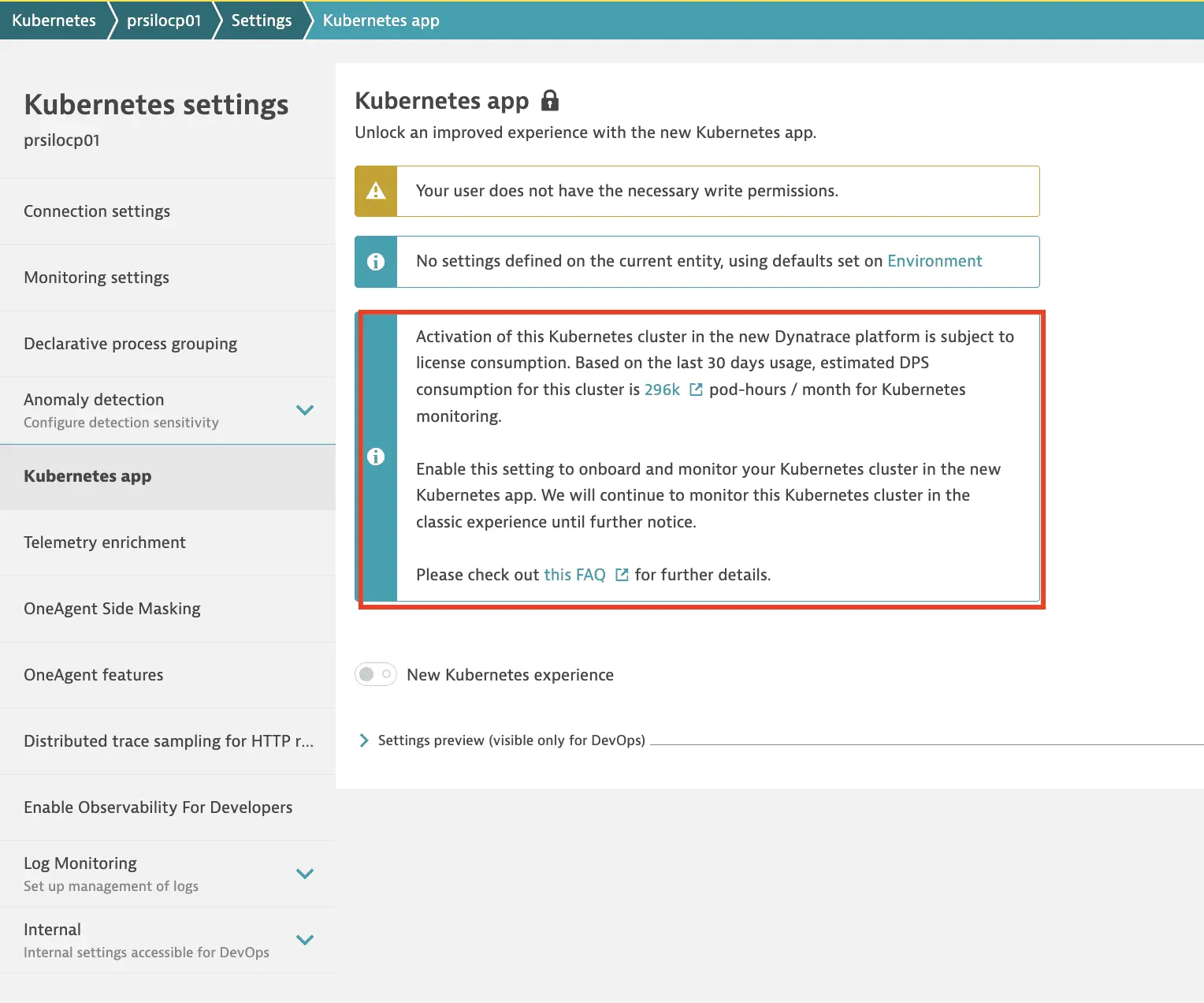Kubernetes pod-hours/month consumption