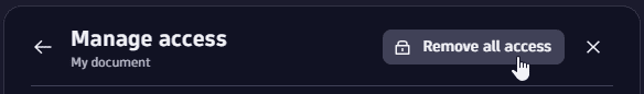 Document: sharing: remove all access