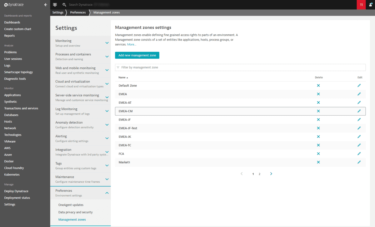 Set up management zones Dynatrace Help