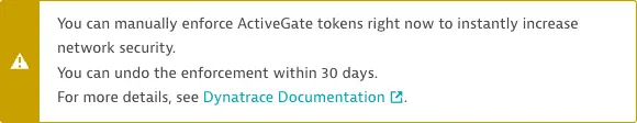 Manual ActiveGate token enforcement