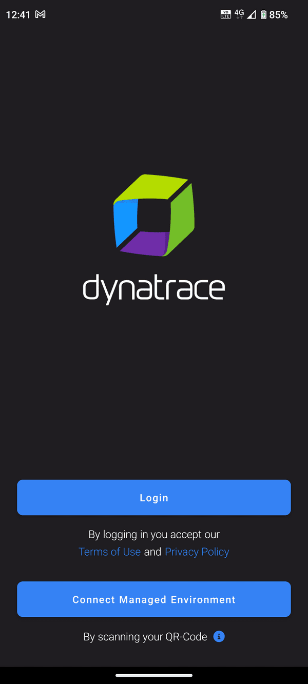 Dynatrace mobile app login