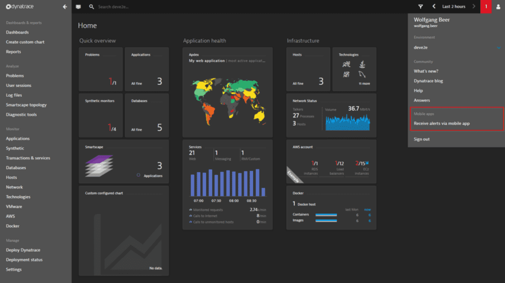 Push notifications via the Dynatrace mobile app | Dynatrace Documentation