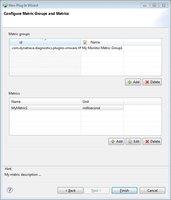 Configure Monitor Metric Groups and Metrics