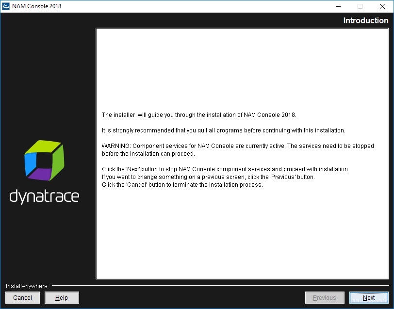 NAM Console installation - Introduction