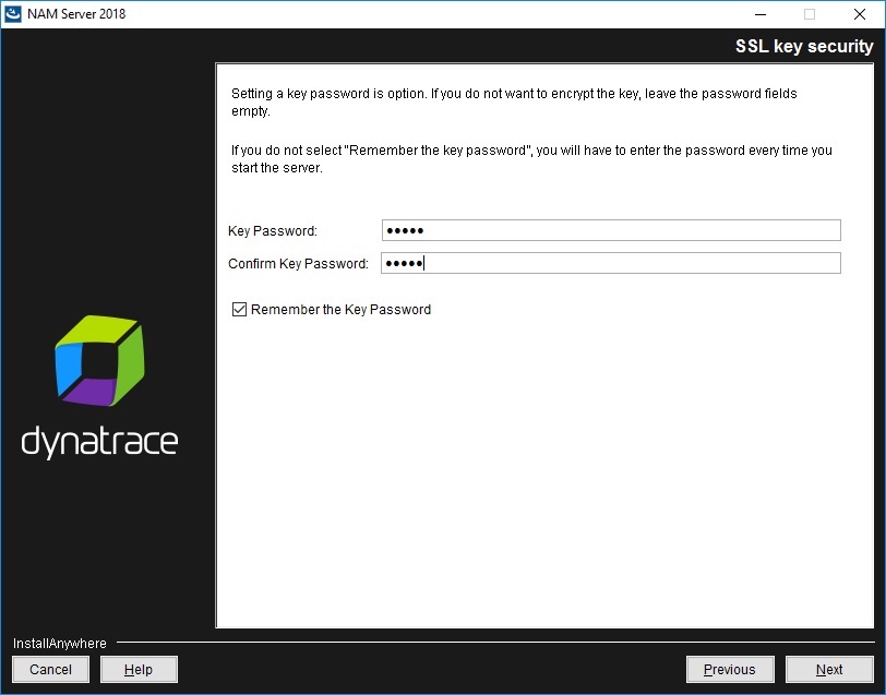 NAM Server installation - SSL key security