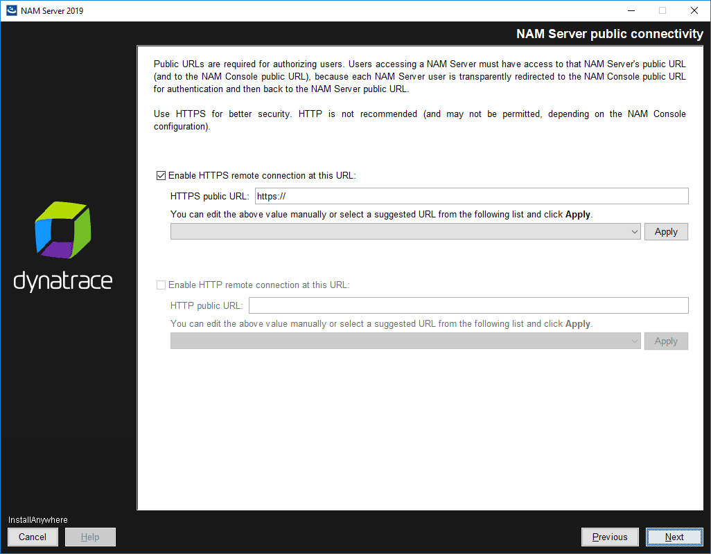 NAM Server: Installation: NAM Server public connectivity