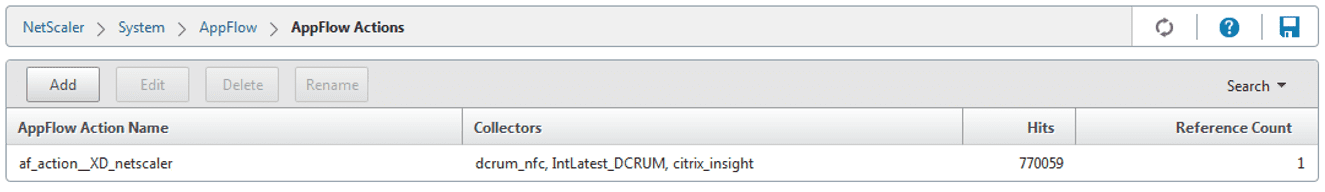 AppFlow actions hits