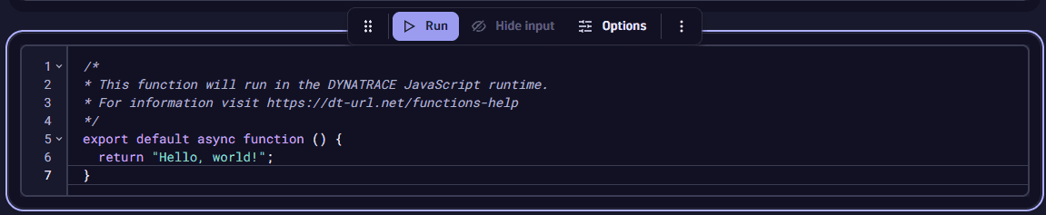 Example: Notebooks: edit Code section