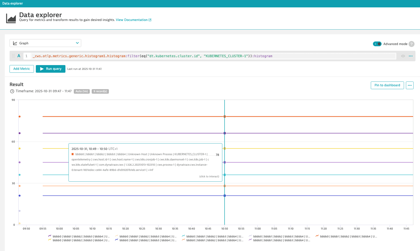 Histogram metric in Data Explorer