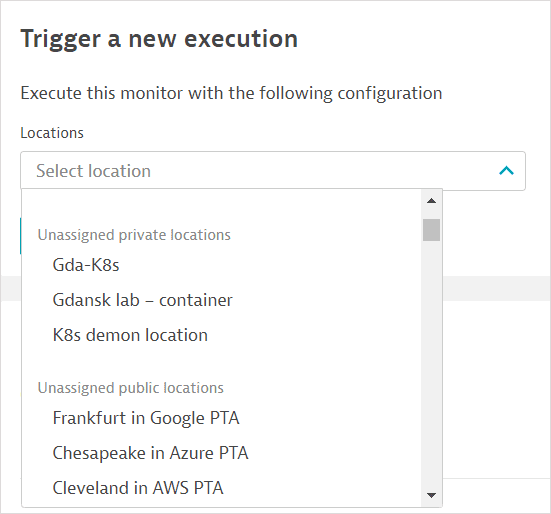 On-demand executions from any location via the UI