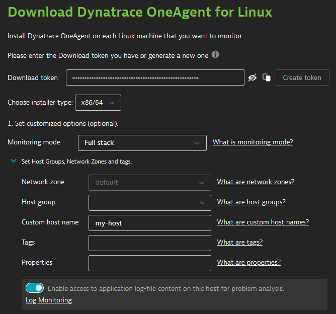 OneAgent deployment parameters