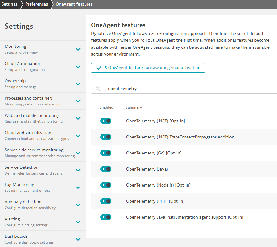 otel attributes