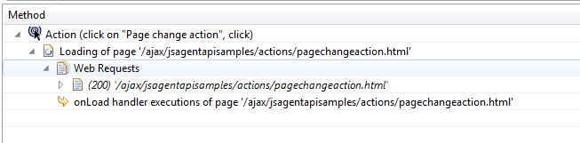 Page change action
