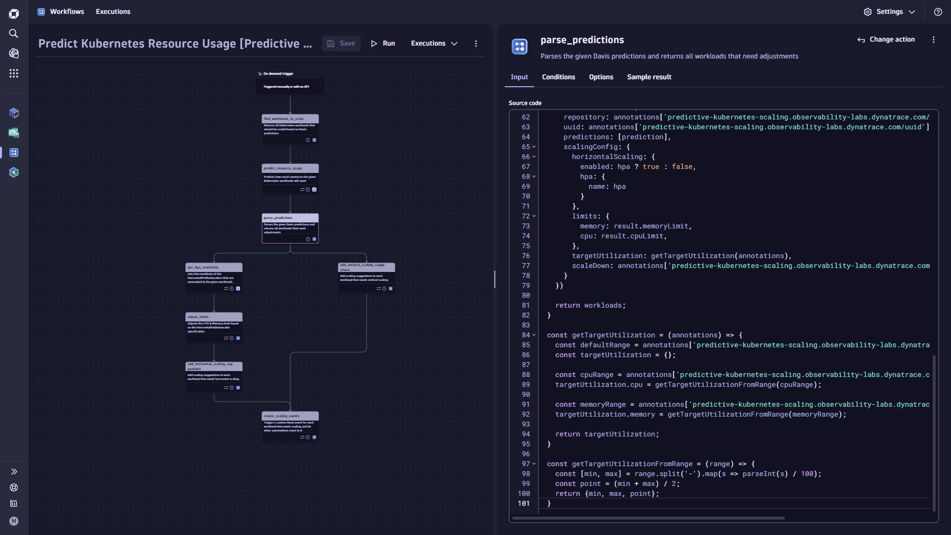 Use case: Predictive Autoscaling for Kubernetes Workloads - Predict Kubernetes resources usage workflow - parse prediction task