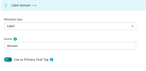 Enrichment Settings for Primary Grail Tag