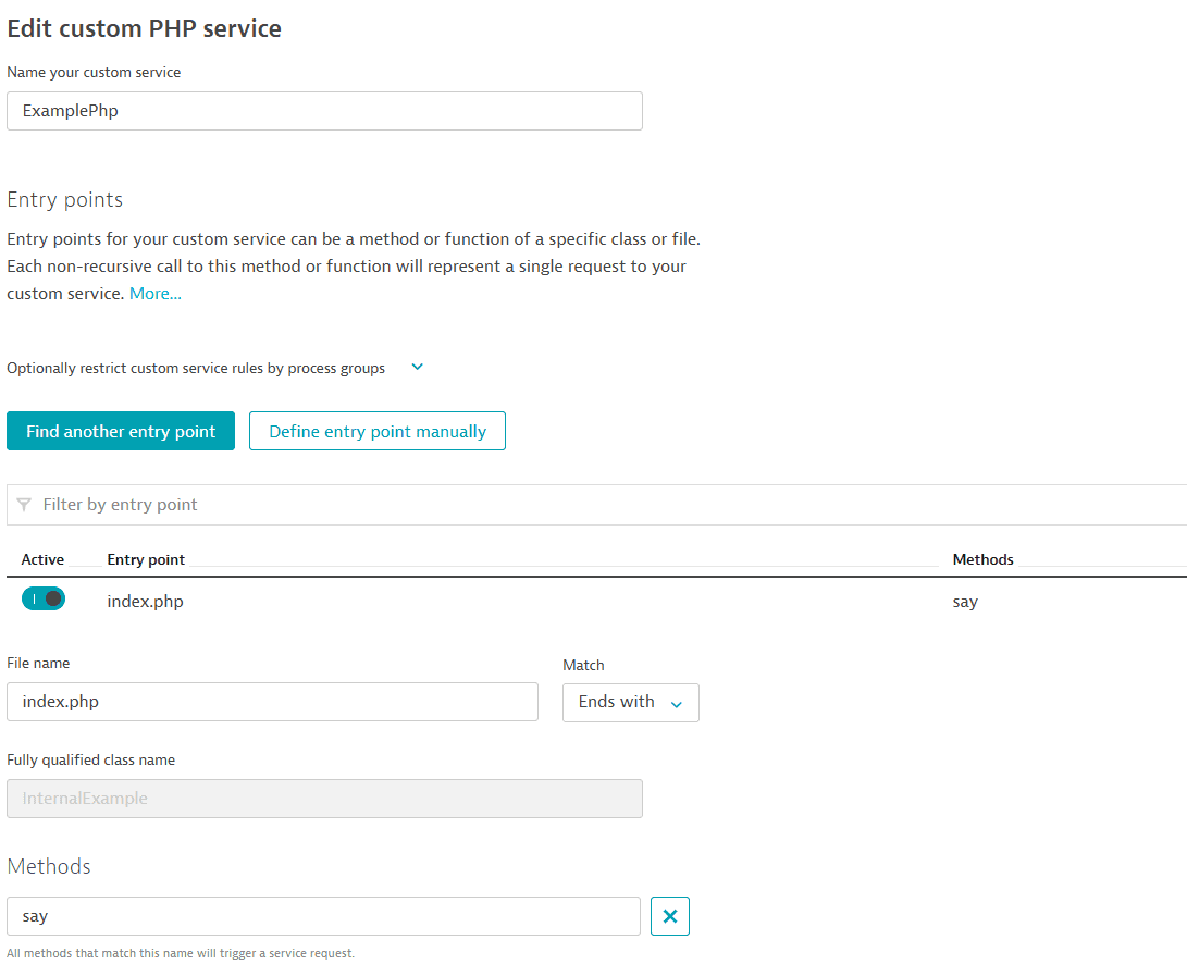 Instrument the say function