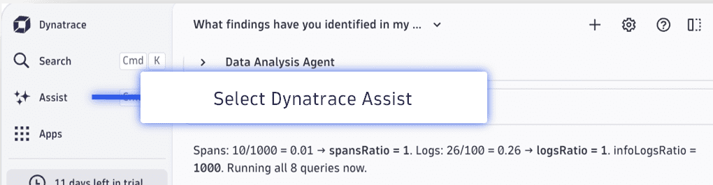 Select Dynatrace Assist