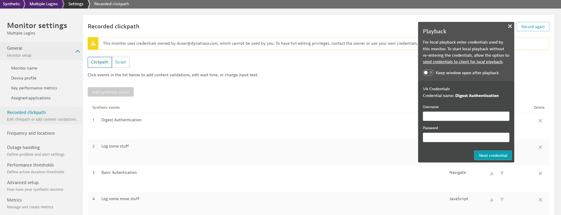 Credential vault — Dynatrace Docs