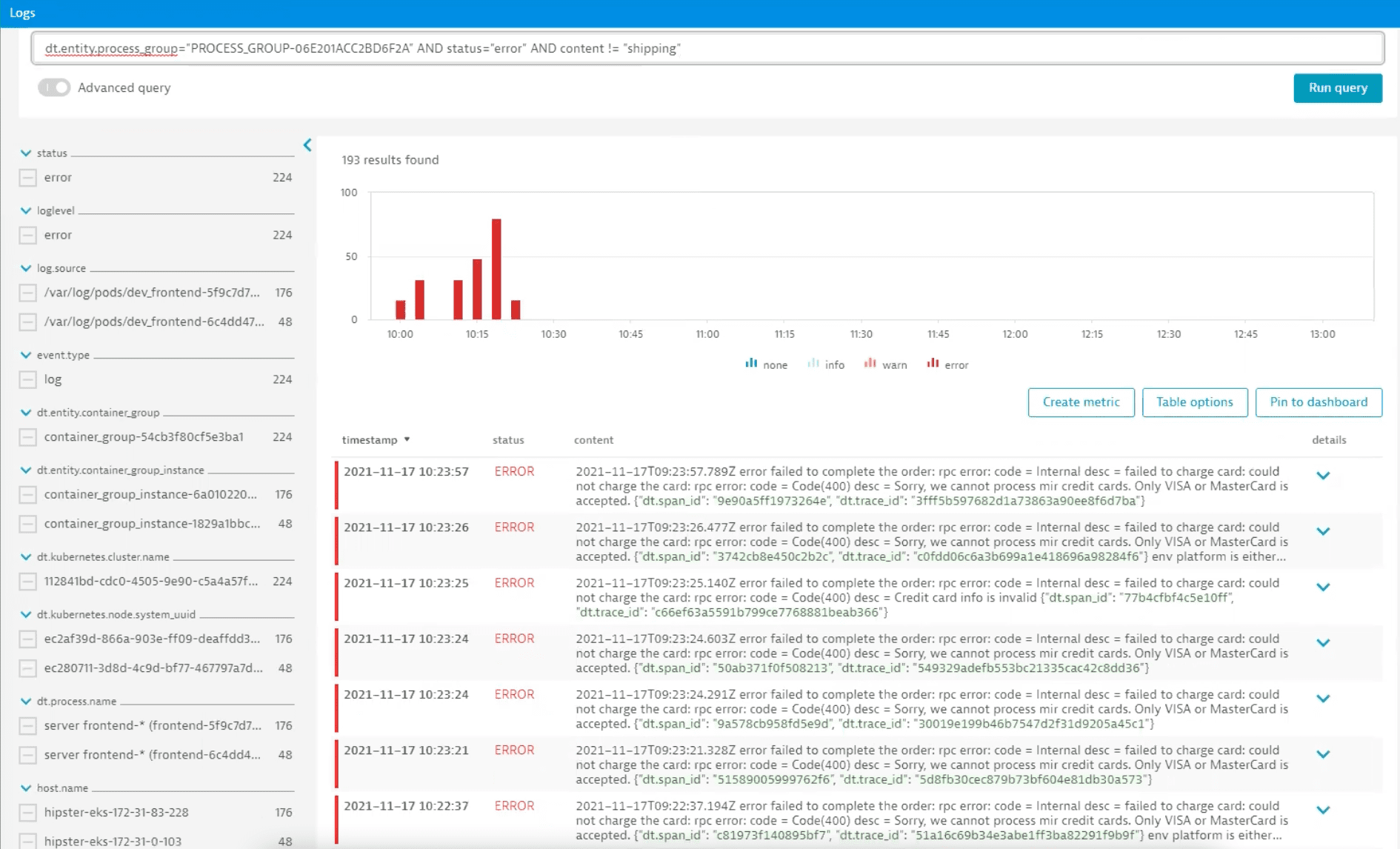 Log analysis distributed trace - 10