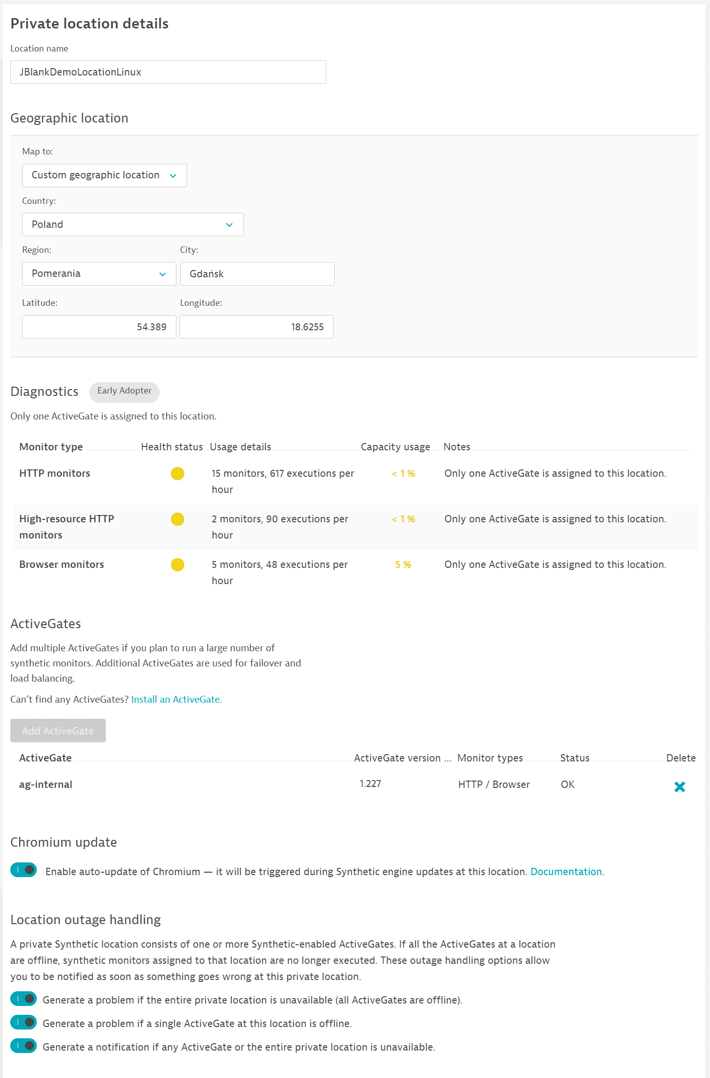 Private location details