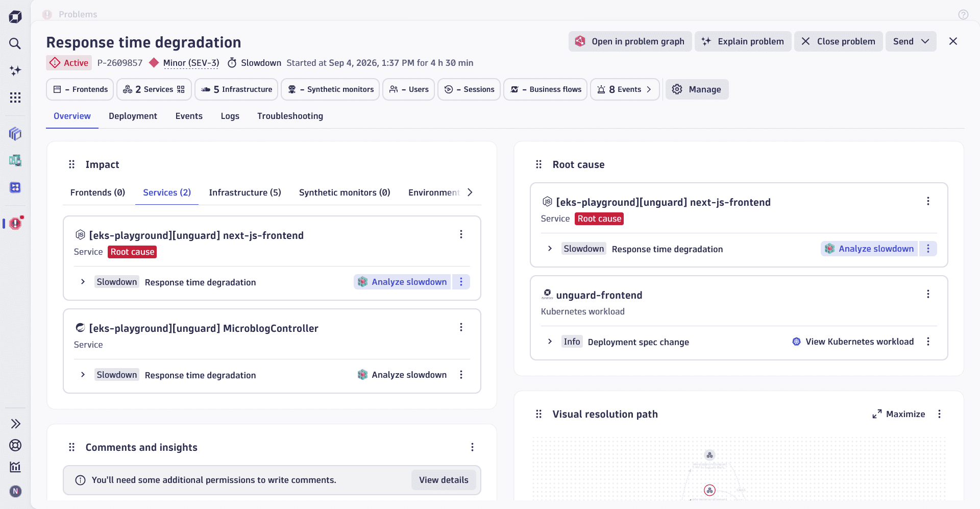 An example of problem details page overview