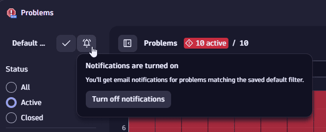 Problems app: one-click notifications