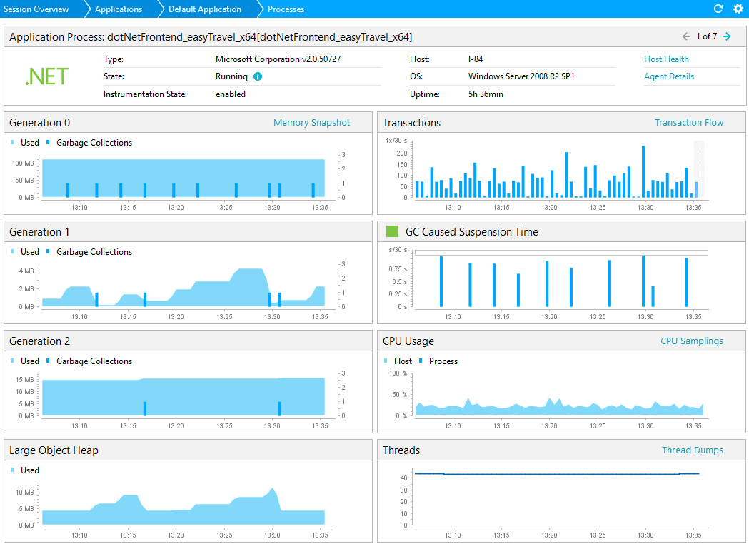 Process Health built-in dashboard