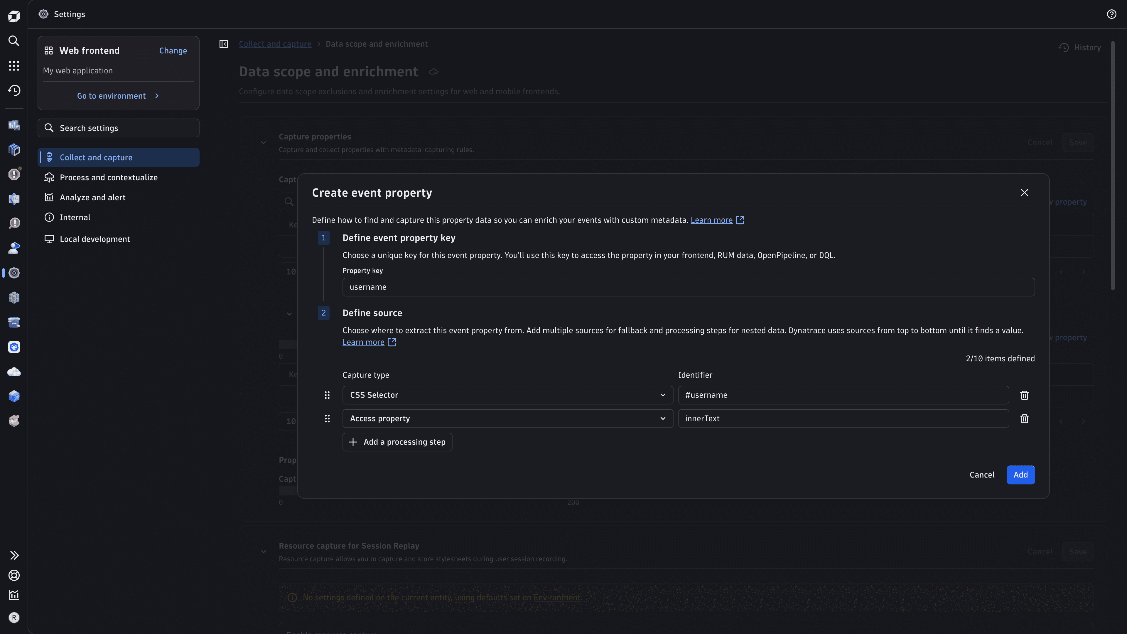 Example: capture a property rendered in a DOM element