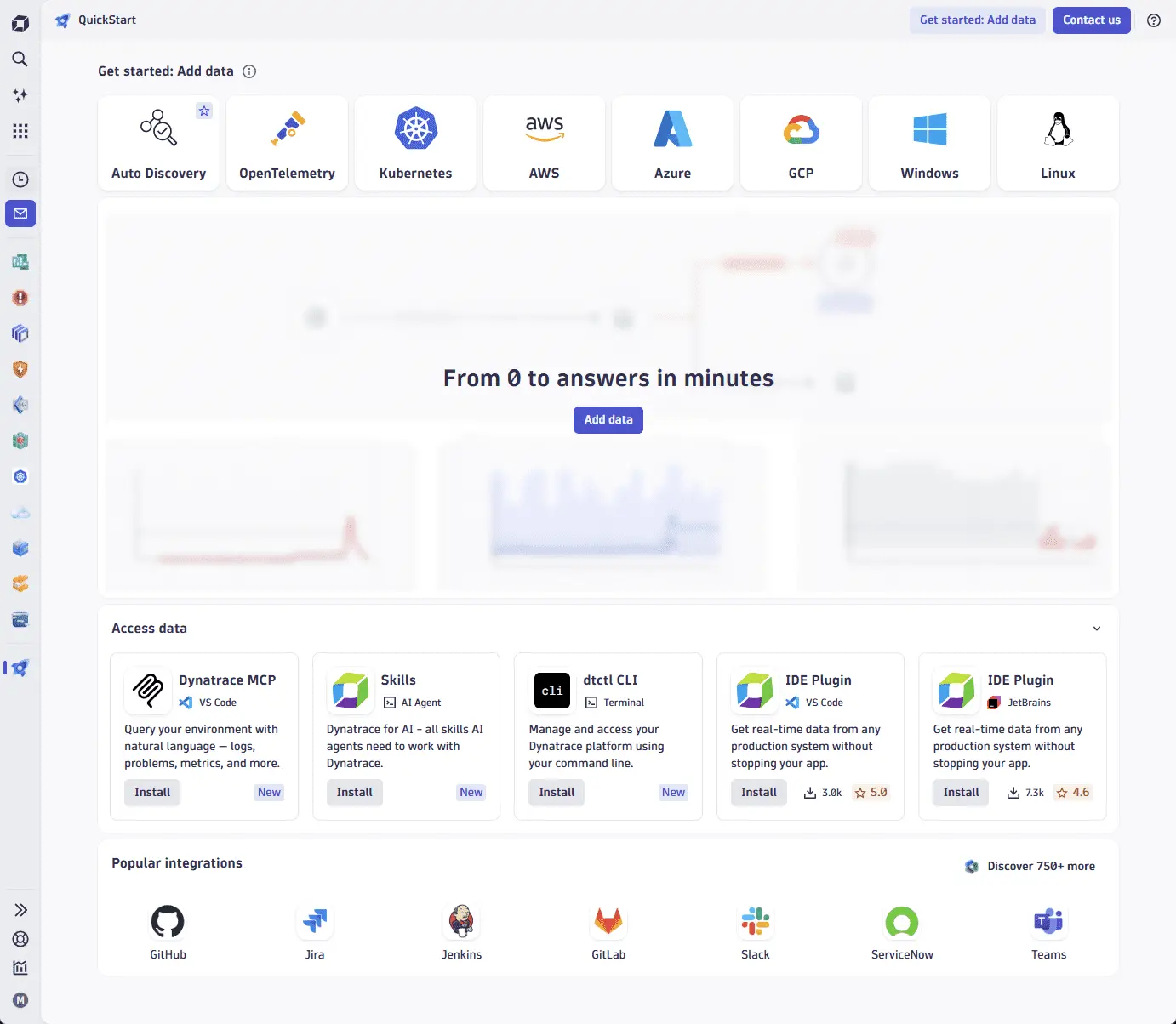 QuickStart: ready to add data