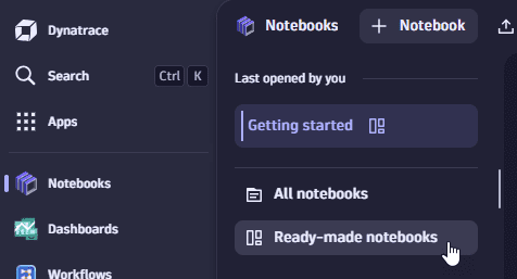 Select "Ready-made notebooks" 